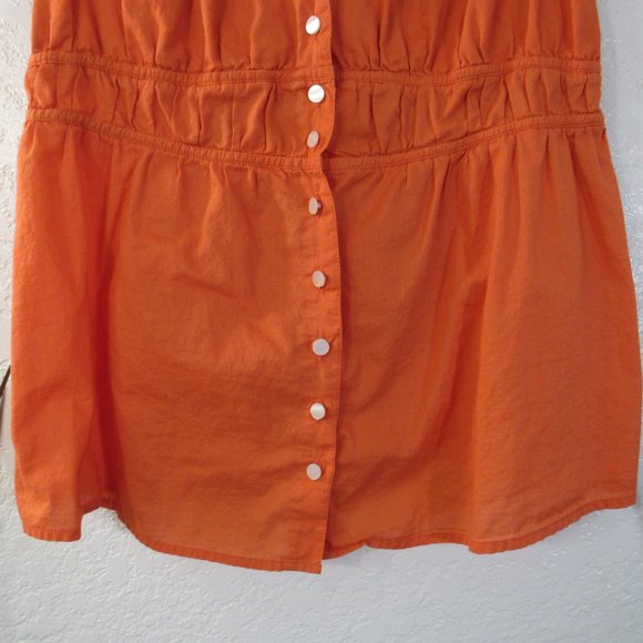 Womens Tank Top Sz M Orange Button Front - Picture 4 of 11